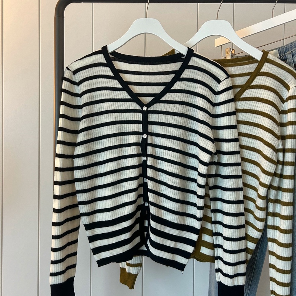 Striped Black and White Women's Sweater